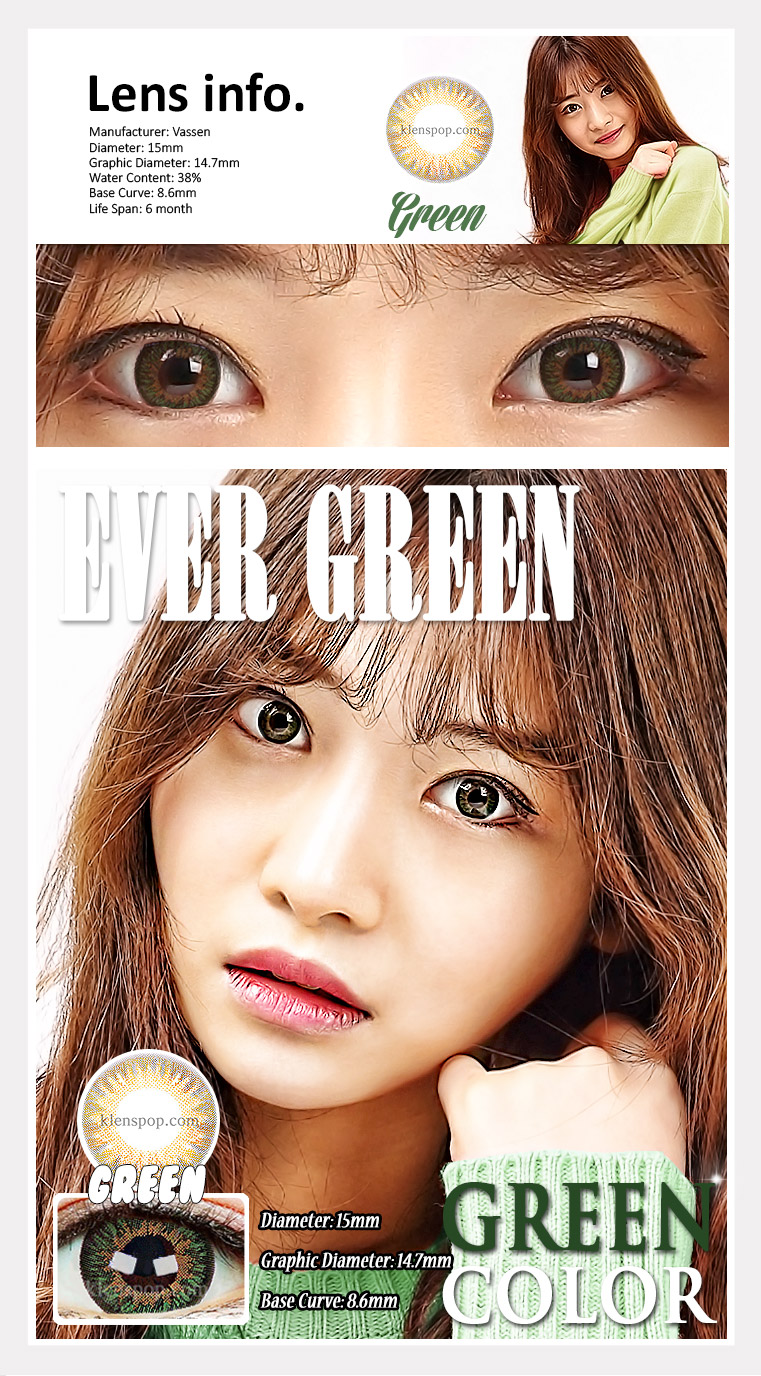 Description Imges of Ever Green Colored Contacts